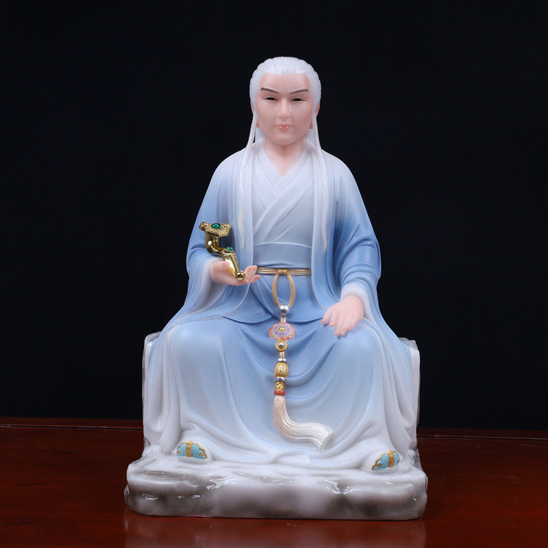 东华帝君白衣仙人王公木公东皇汉白玉神像紫府摆件