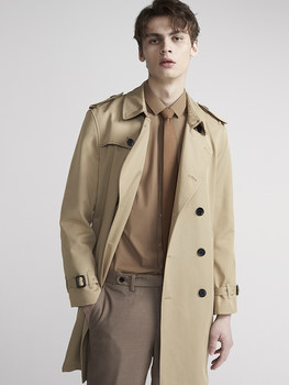 2024 ລະດູໃບໄມ້ປົ່ງ ແລະລະດູໃບໄມ້ຫຼົ່ນລະດູໃບໄມ້ປົ່ງໃໝ່ຂອງຜູ້ຊາຍ Windbreaker Mid-Length Slim Trench Men's Jacket Fashion Trend Casual Trend Weatherproof