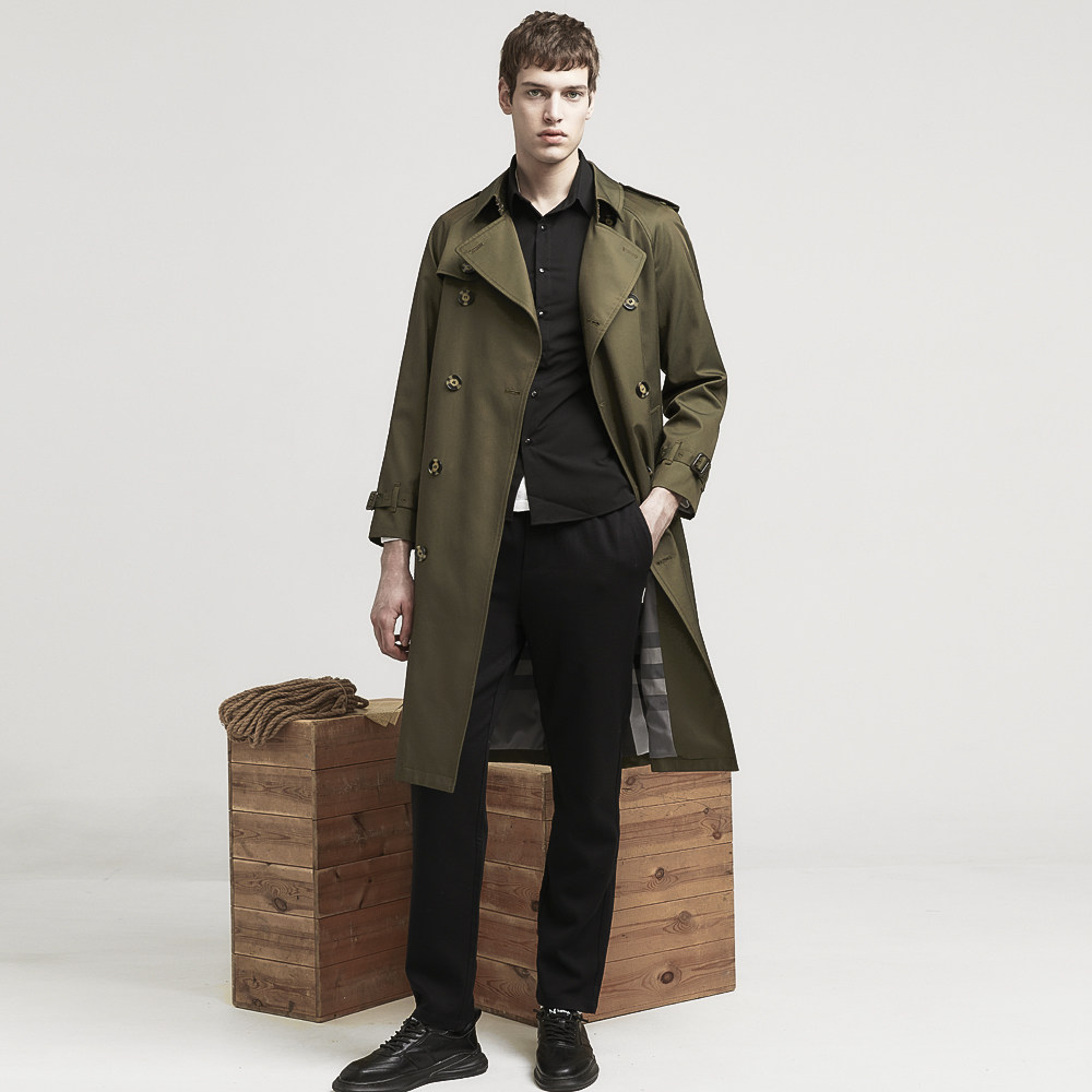2022trenchcoat秋季新款战壕男士风衣中长过膝风衣