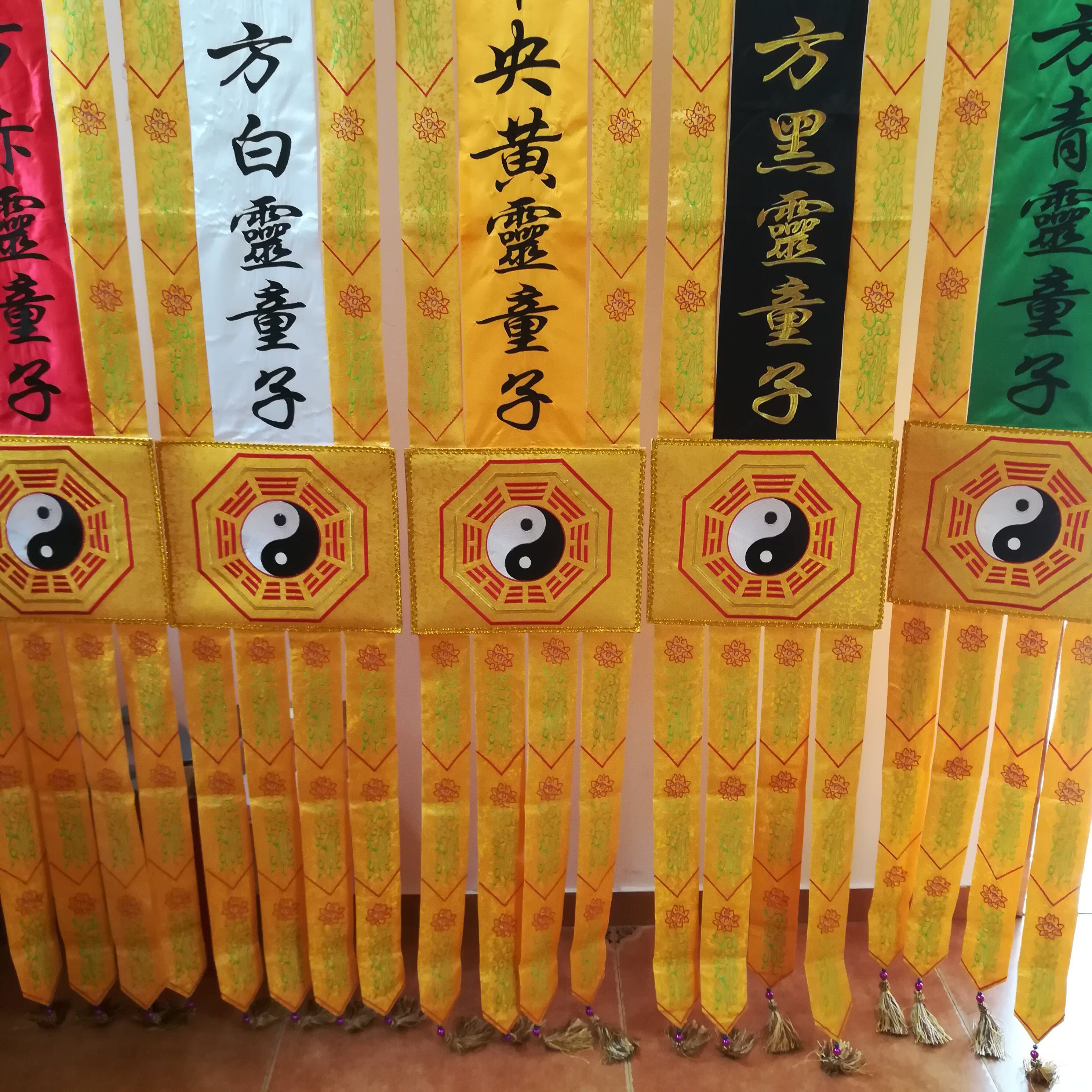 道幡挂幡五方童子五色经幡神幡刺绣工艺品太乙刺绣