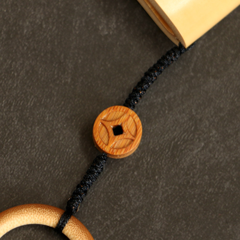 天然玉竹文玩配饰祥云钱币挂件手把件小配件茶道