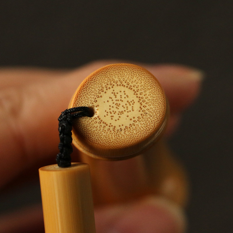 一物一拍精品纯手工精磨天然异形实心竹手把件随形竹节手棍把玩