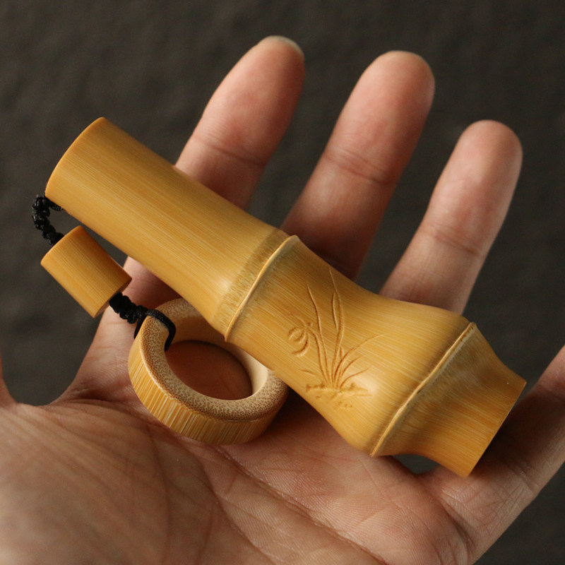 一物一拍精品名家书文手工雕刻兰花异形实心竹编