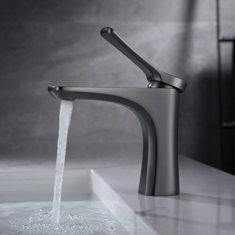 新品德国高端全铜灰色面盆龙头浴室台盆洗脸盆面盆龙头