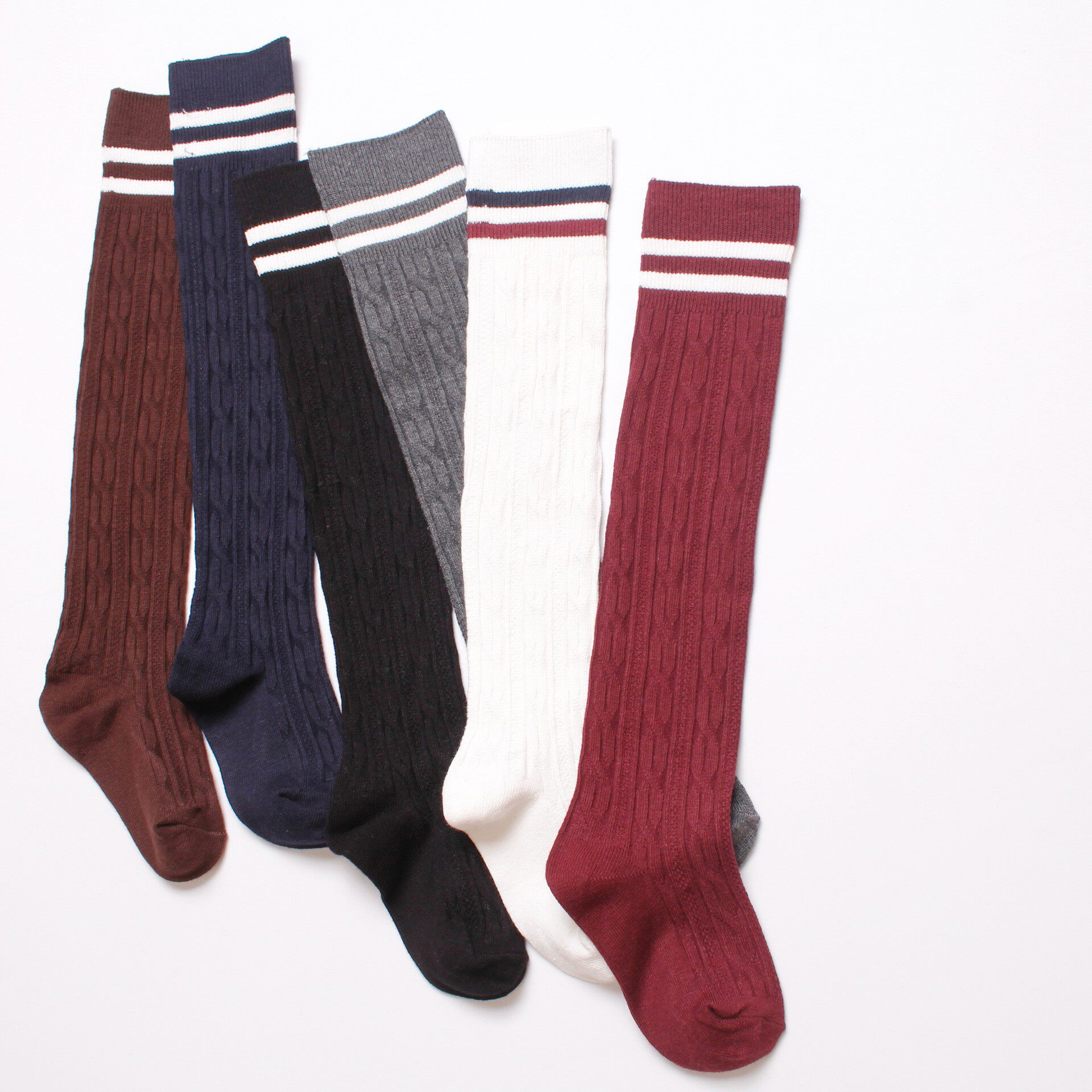 筒袜春夏季儿童条纹高筒过膝棉袜长筒女童护膝儿童袜子016岁