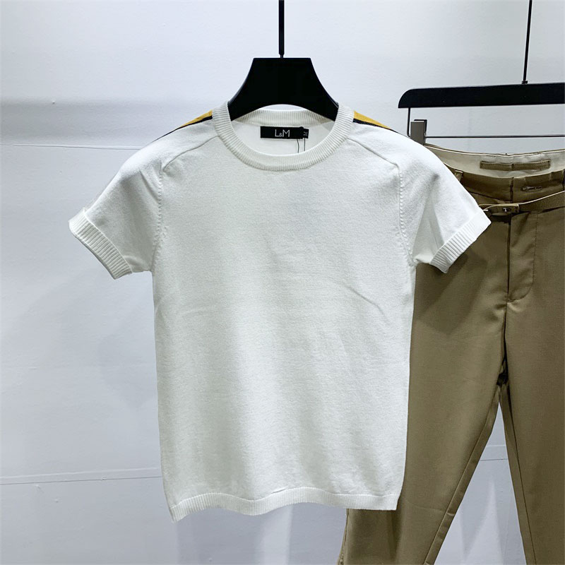 短袖体恤夏季男士冰丝圆领纯色半袖紧身潮牌社会薄款T恤针织社会