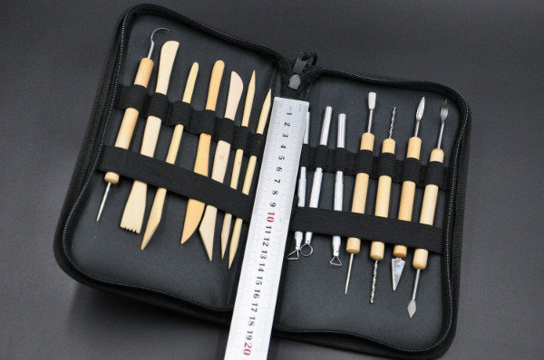 陶艺泥塑 面塑软陶粘土造型工具组合套装 油泥雕塑雕刻刀 14件套装