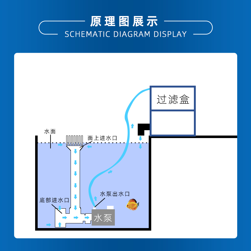 鱼池面吸油膜过滤器室外外水循环系统家用鱼缸底吸