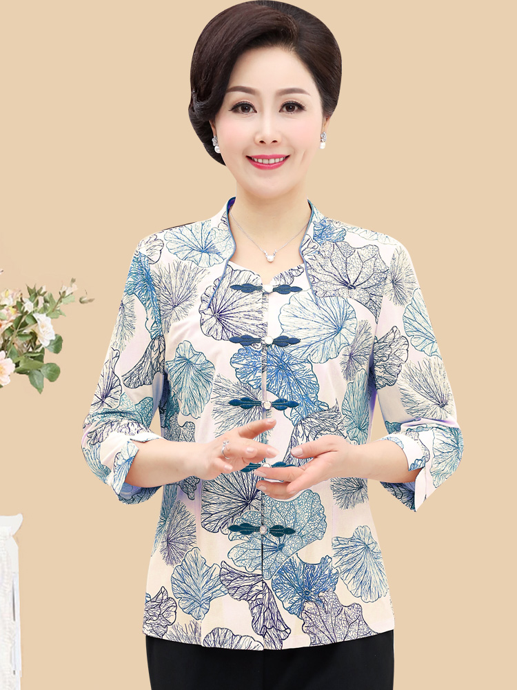 中年妈妈装夏装套装中老年人女装60岁奶奶夏季短袖上衣裤子两件套