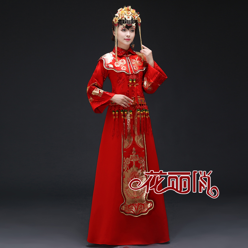 秀禾服新娘礼服中式礼服结婚敬酒嫁衣复古旗袍2019新款秀和服婚纱