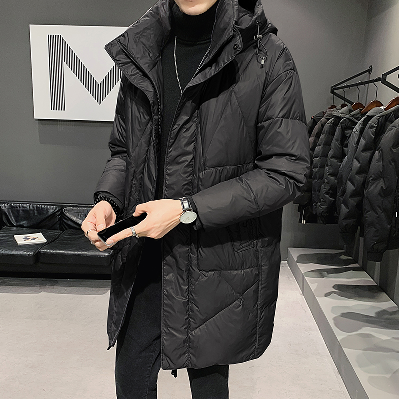 羽绒服男士2021年新款潮牌秋冬季中长款加厚冬装潮流保暖连帽外套
