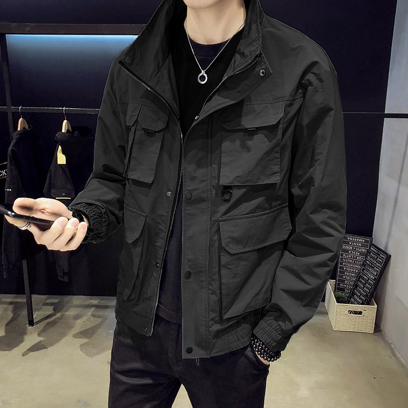 外套男休闲春秋季2022新款潮流帅气工装夹克潮牌春装上衣男装衣服