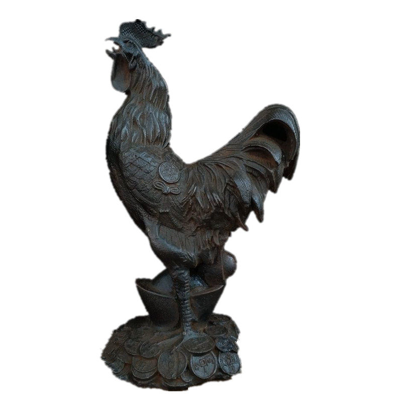 铁公鸡铸铁元宝大公鸡镇招财聚财守财桌面工艺品仿古装饰摆件
