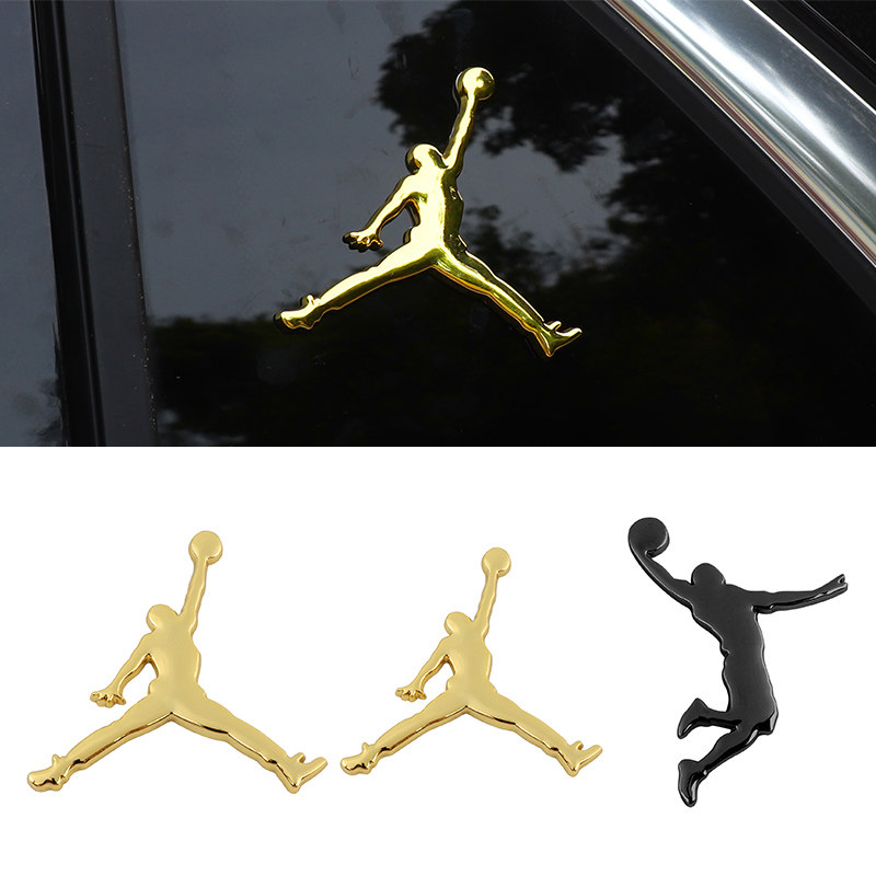 airjordan乔丹aj标志3d立体金属侧标黑色汽车装饰贴