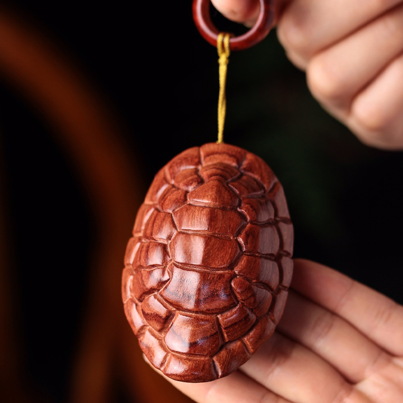 手把原木黄花梨富甲一方龟壳龟甲文玩木雕挂件摆件