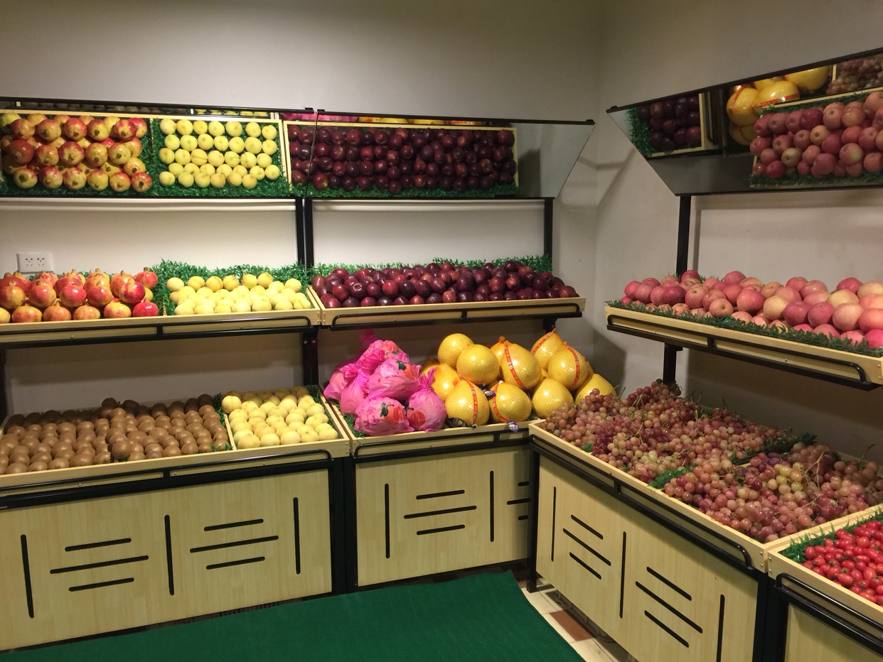 超市蔬菜水果架子多功能木质水果货架中岛展示架水果店果蔬生鲜架