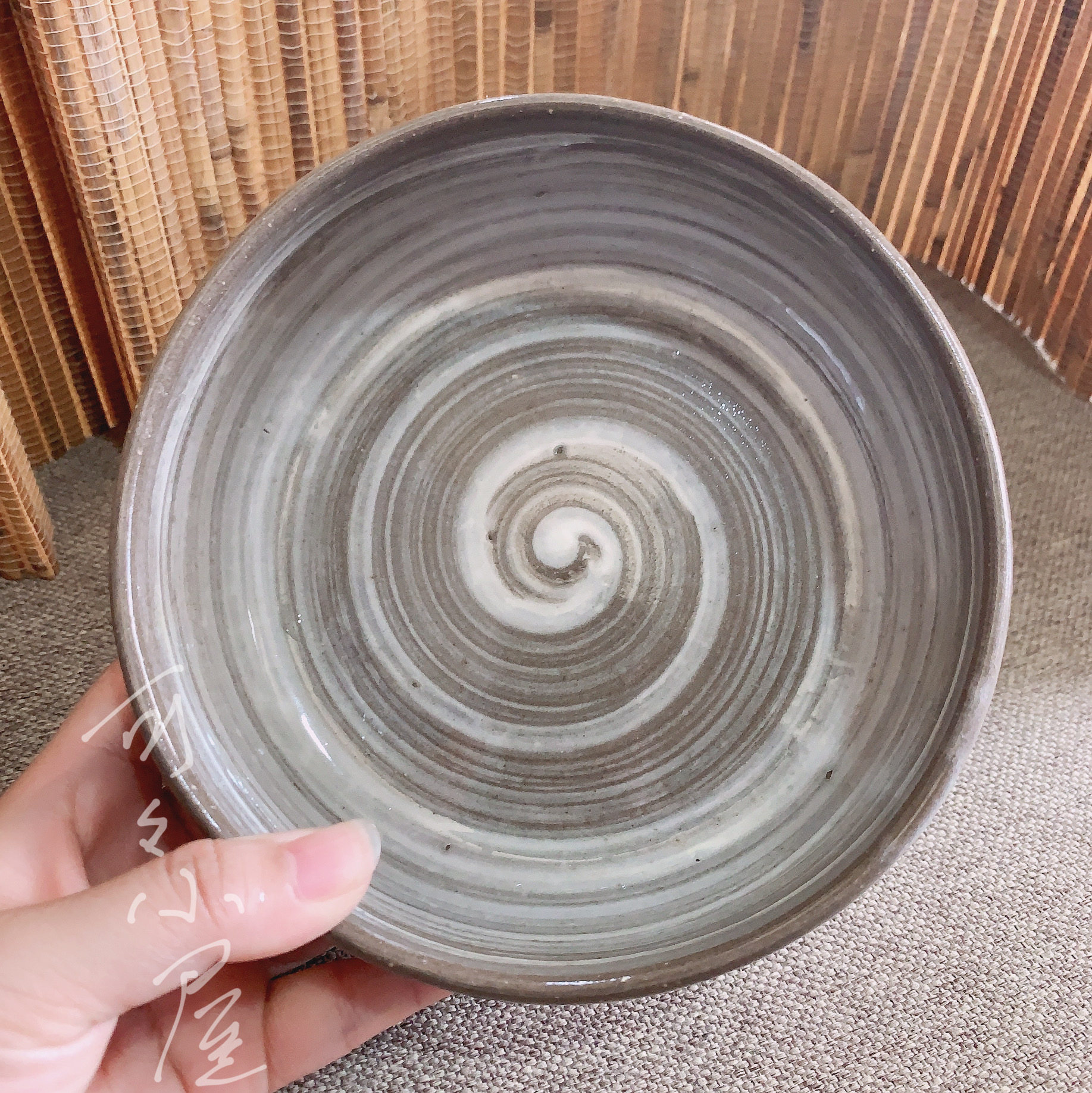 可可小屋粗陶螺旋纹花釉汤碗家用微波炉消毒柜洗碗机盘