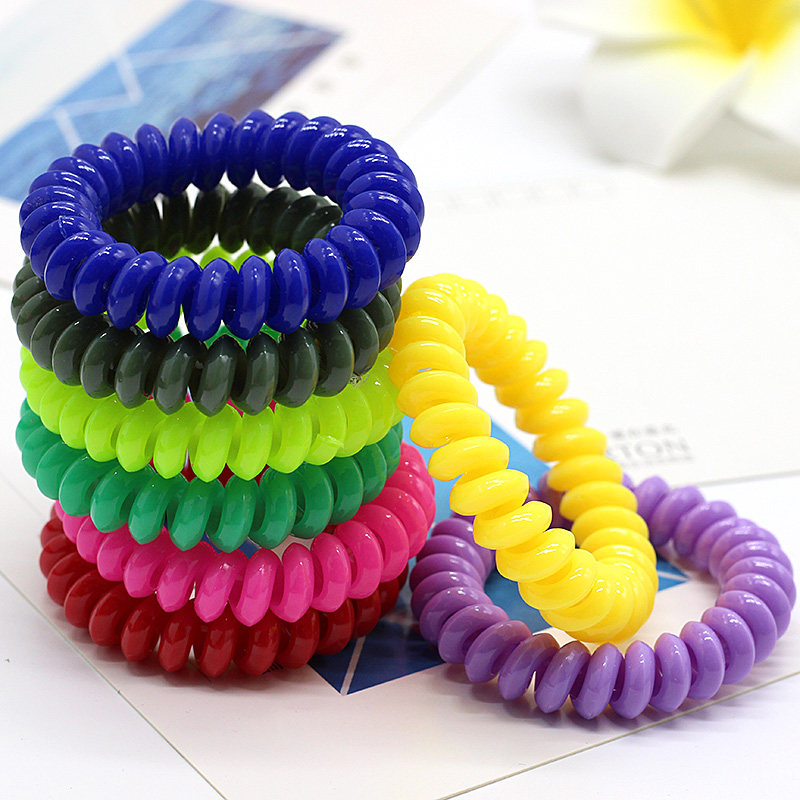 电话圈韩国简约头绳黑色电话线发圈不伤发弹簧橡皮筋女扎头发头饰