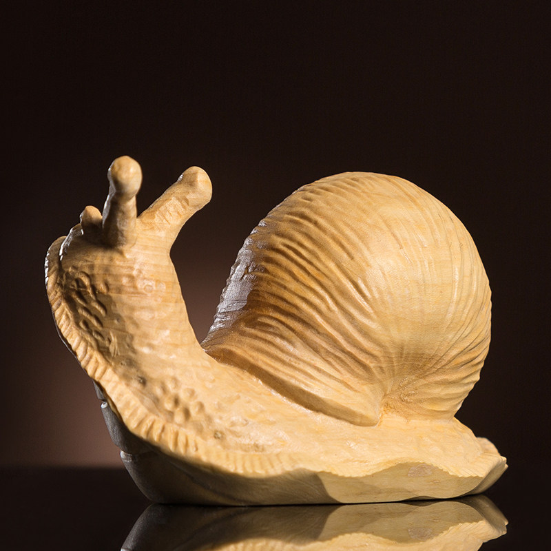小叶黄杨木雕刻蜗牛手把件家居装饰动物工艺品送礼汽车实木小摆件