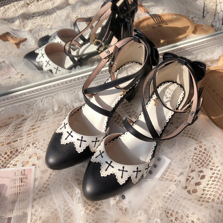 现货老董世家lolita原创正品修女院洛丽塔复古优雅中跟绑带lo女鞋