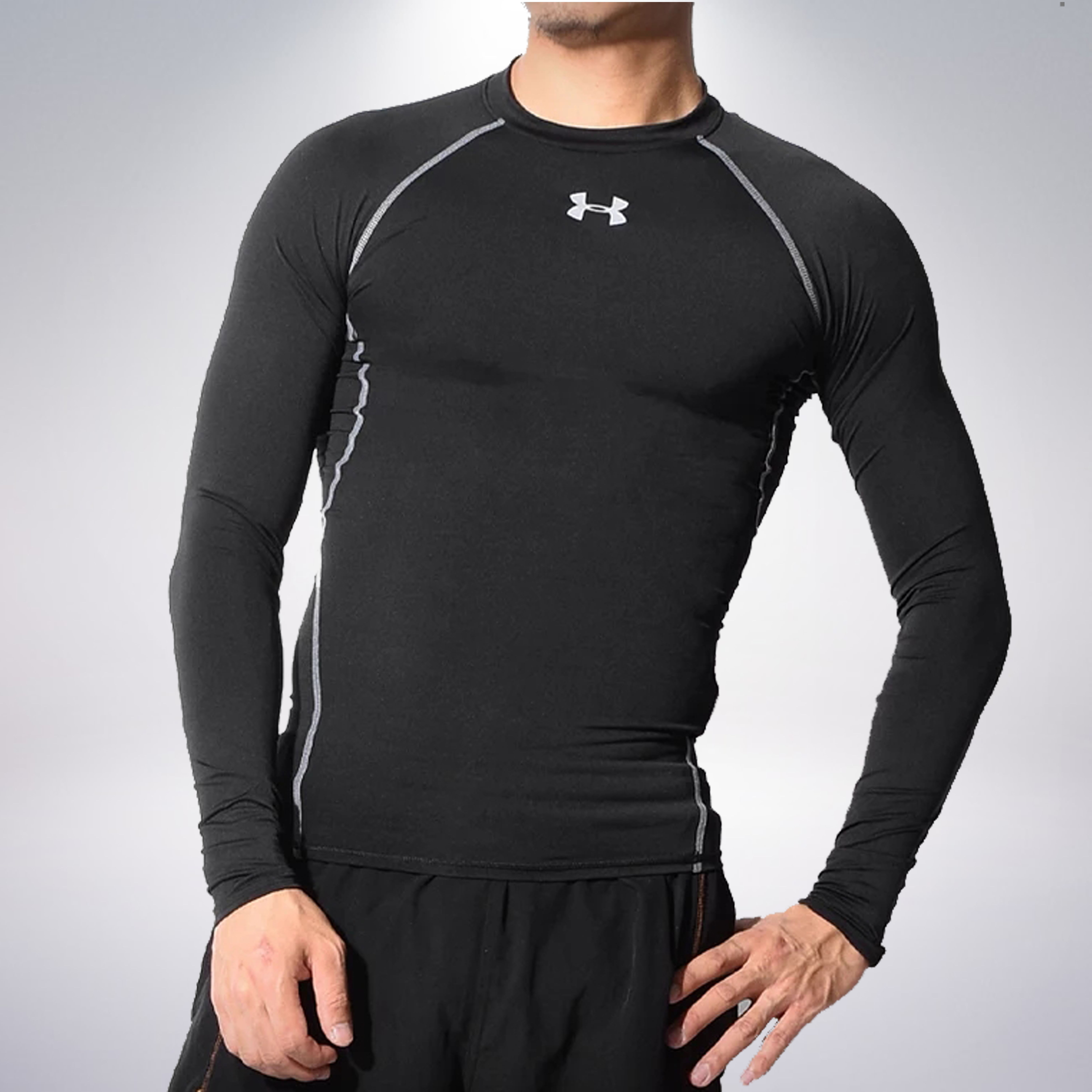 现货ua安德玛紧身衣长袖训练健身跑步压缩秋冬健身衣