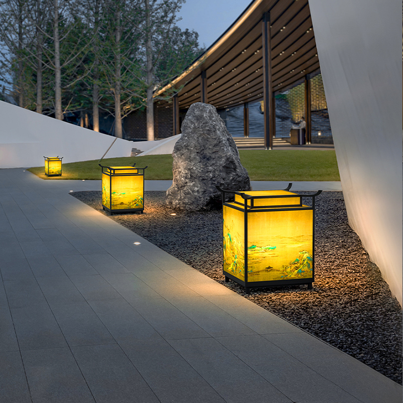 太阳能中式地灯户外造型灯接电防水民宿会所别墅庭院花园景观灯