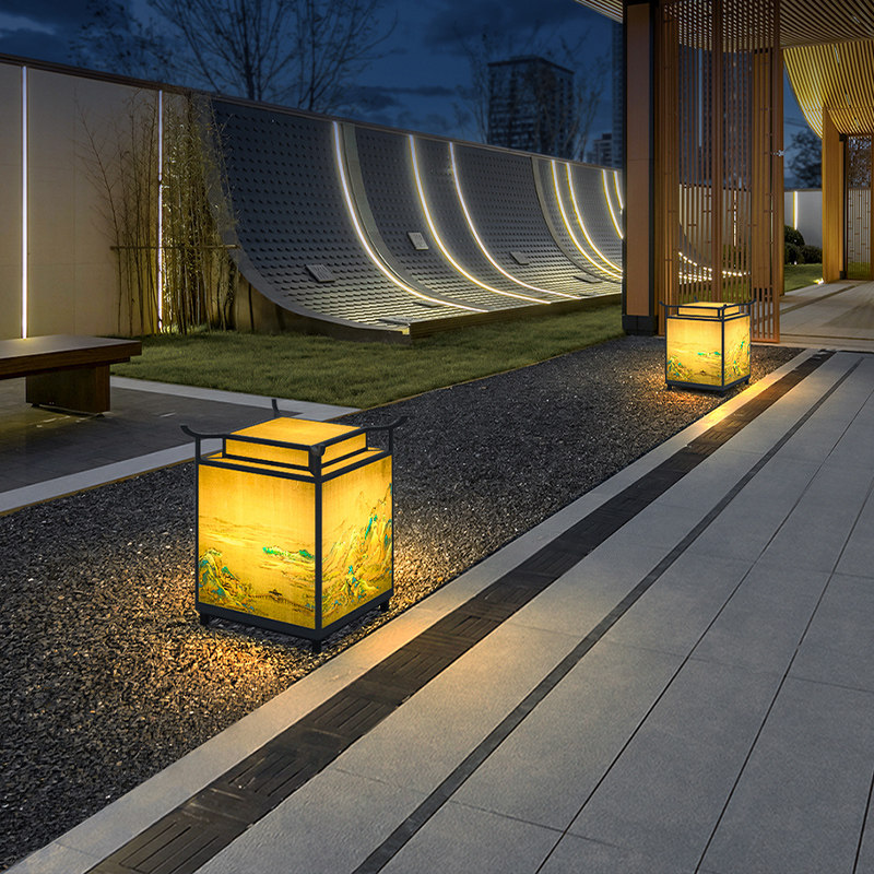 太阳能中式地灯户外造型灯接电防水民宿会所别墅庭院花园景观灯