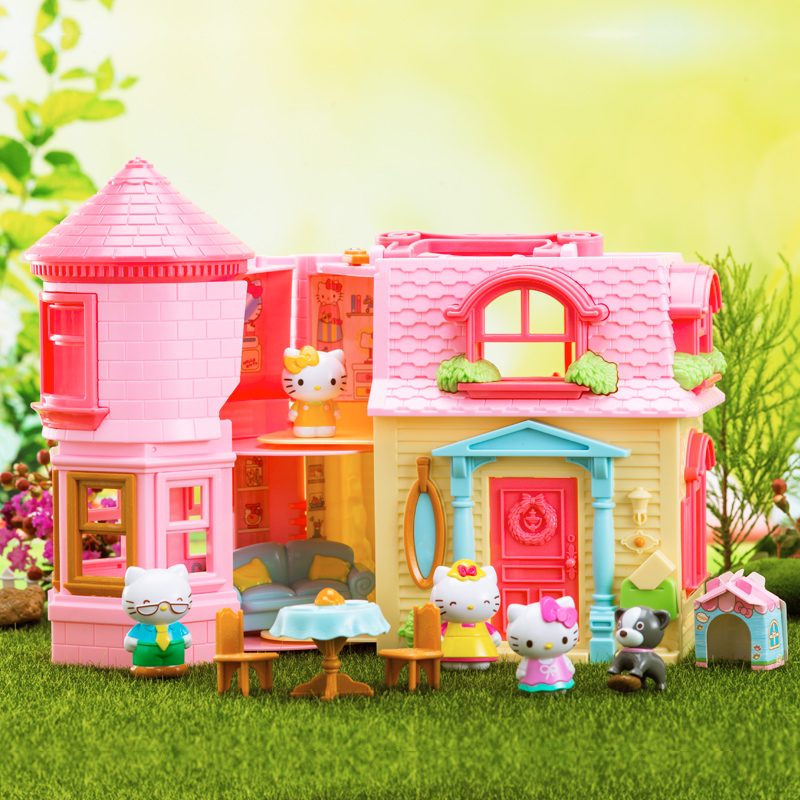 玩具hellokitty凯蒂猫娃娃屋甜甜屋仿真别墅大房房子女孩过家家玩具