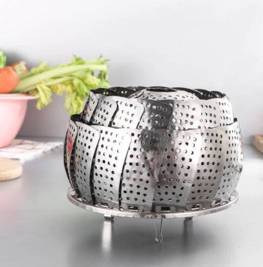 水果盘可伸缩百变蒸笼架厨房隔水蒸鱼盘现代适配蒸蛋创意轻便懒人