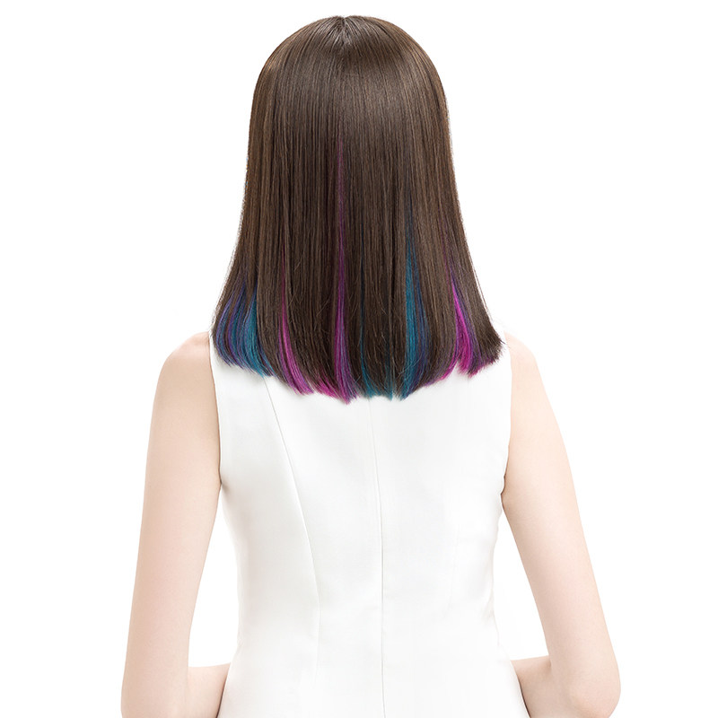 sleek假发女中长直发网网红漫画刘海挂耳锁骨日常整顶假发