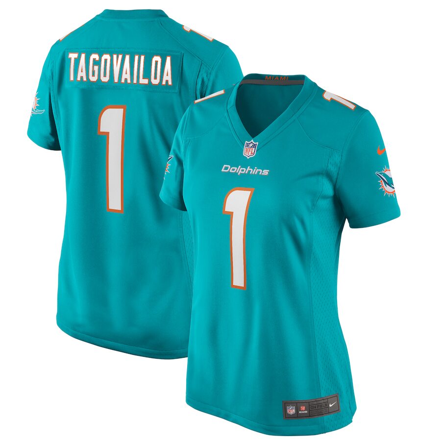 nfl迈阿密海豚miamidolphins橄榄球1号tuatagovailoa球衣橄榄球服