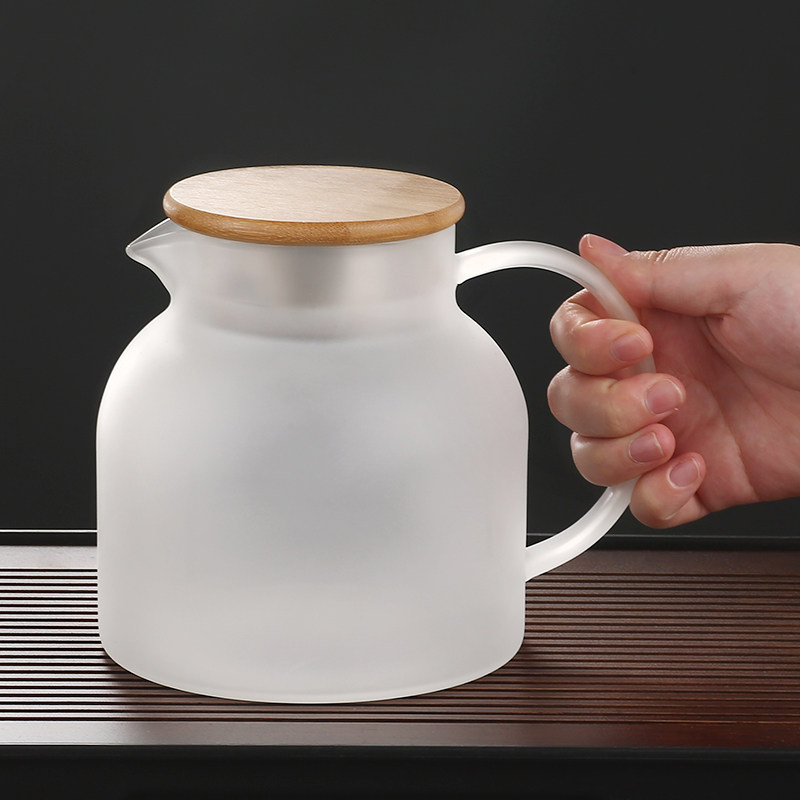 水壶玻璃凉水磨砂家用泡茶茶壶创意耐高温大容量冷水壶
