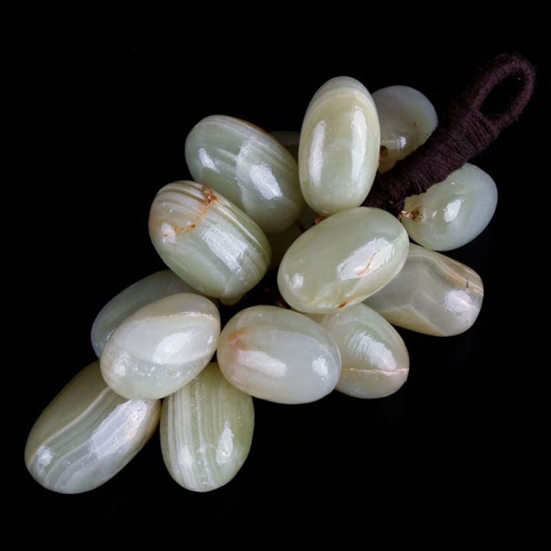 巴基斯坦玉器收藏品祝福平安玉石葡萄摆件挂件装饰品天然巴玉