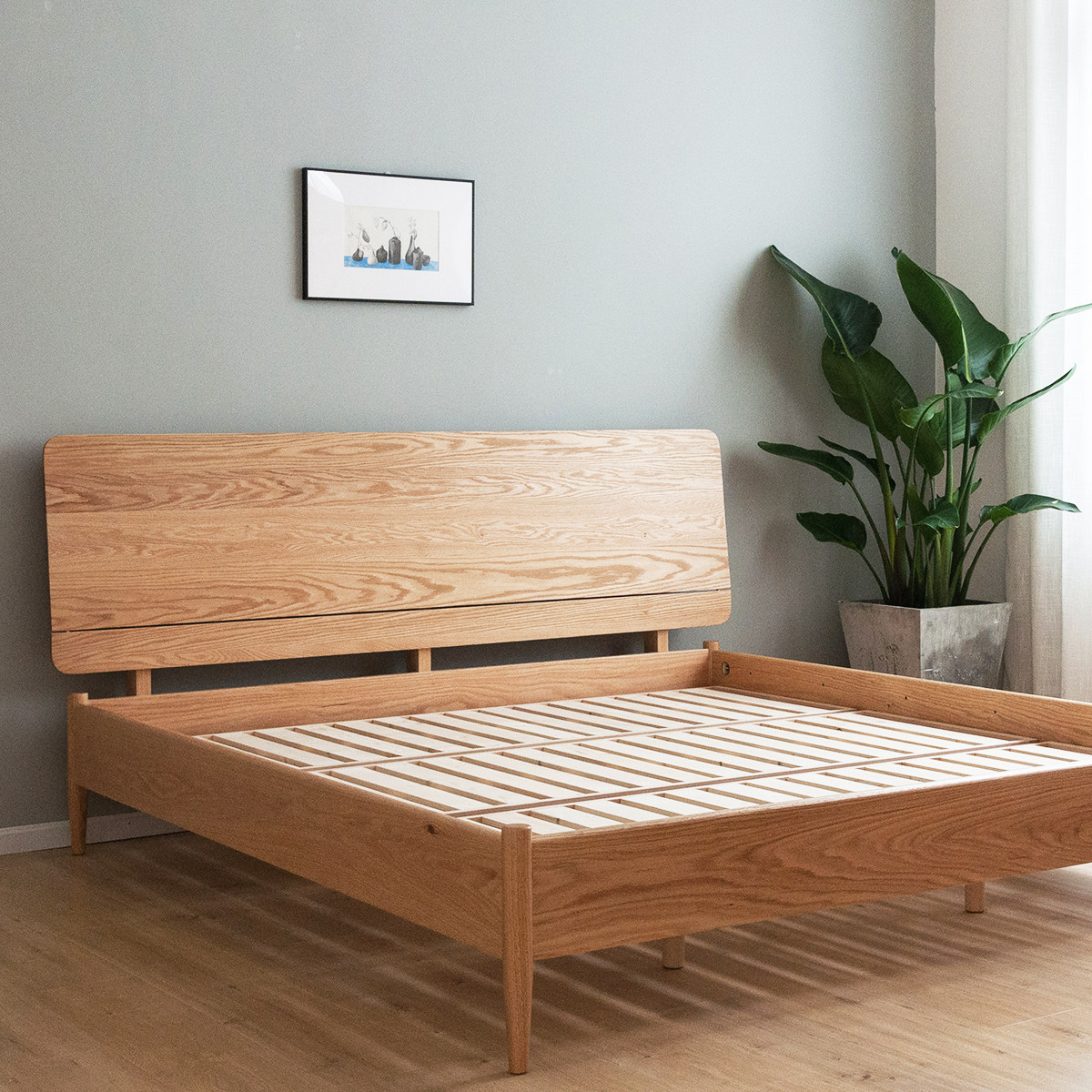 山念木作 实木床樱桃木白蜡木北欧风格日式风格家具原木1.8双人床