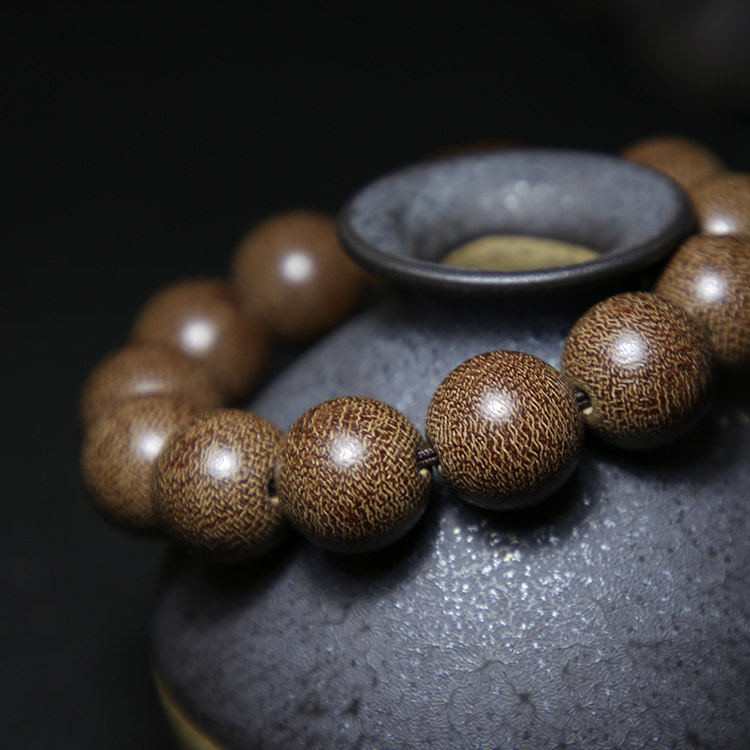 佛善居【如幻】天然雷音木手串美国椴木菩提目蛇纹男士原创佛珠-mc母