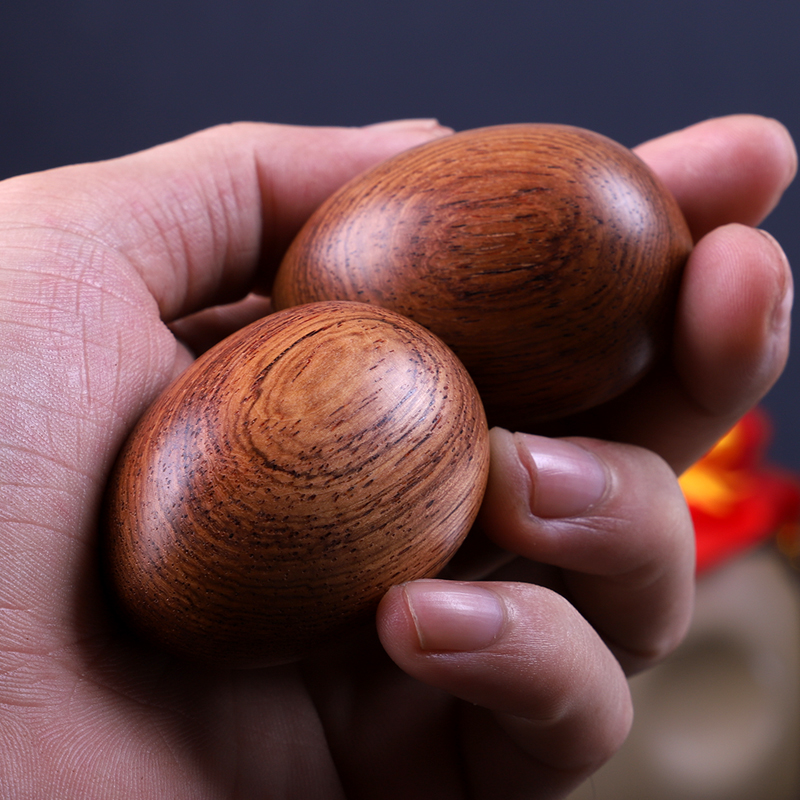 檀木手球紫光檀手把件鸡蛋椭圆形木雕手捻乌木黑檀黄花梨绿檀新款