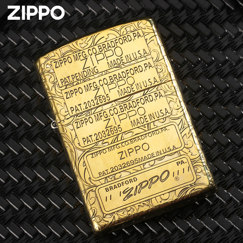 zippo正版打火机五代标志五面雕花zppo正品防风zippo