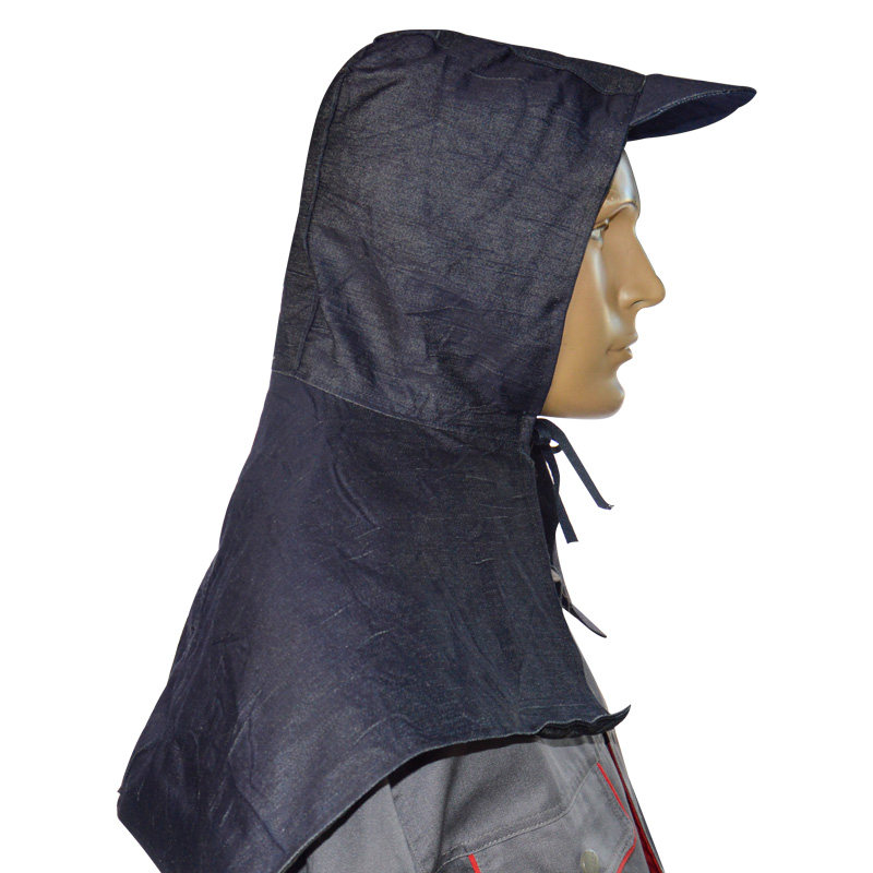 披肩风帽耐磨耐脏双层牛仔防风防尘帽子搬运头部防护用品
