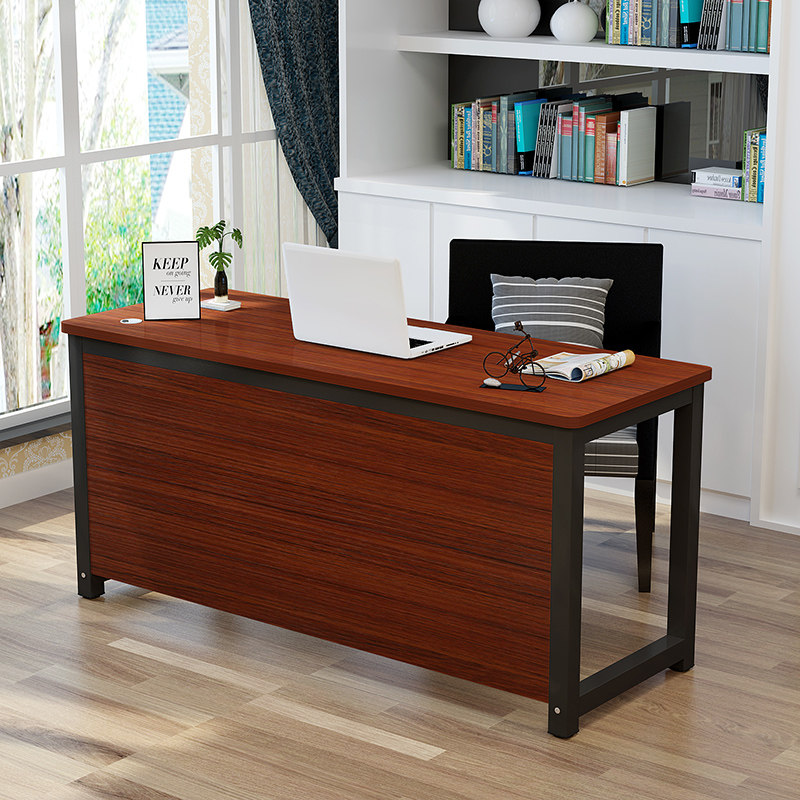 简约双人办公桌台式台式电脑电脑桌家用圆角书桌培训电脑桌