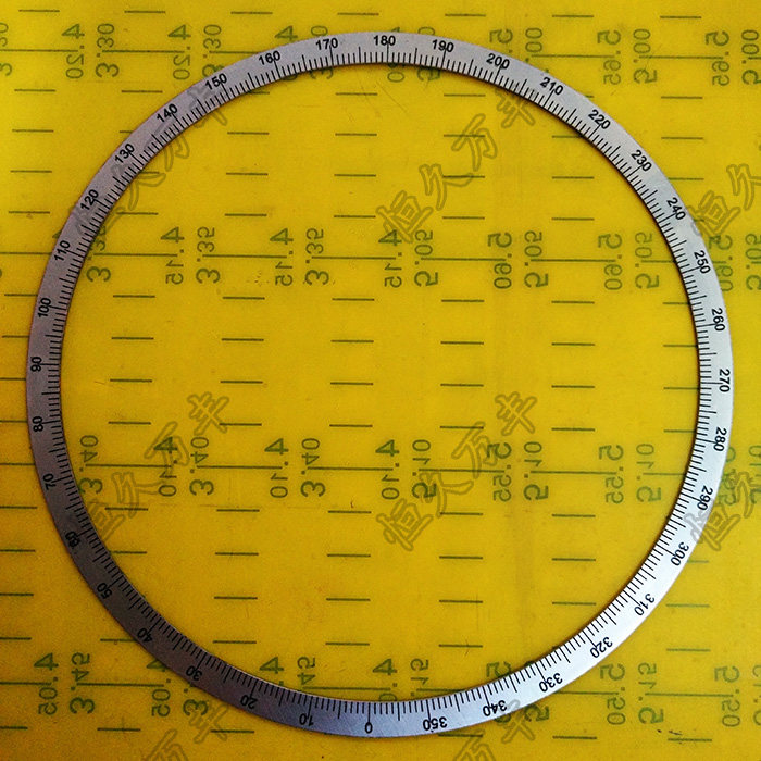 刻度盘角度测量器圆形刻度盘不锈钢圆盘360度刻度盘1661501