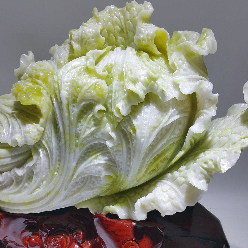 特价天然岫玉白菜百财玉石玉雕风水中式摆件镇珠宝奇石
