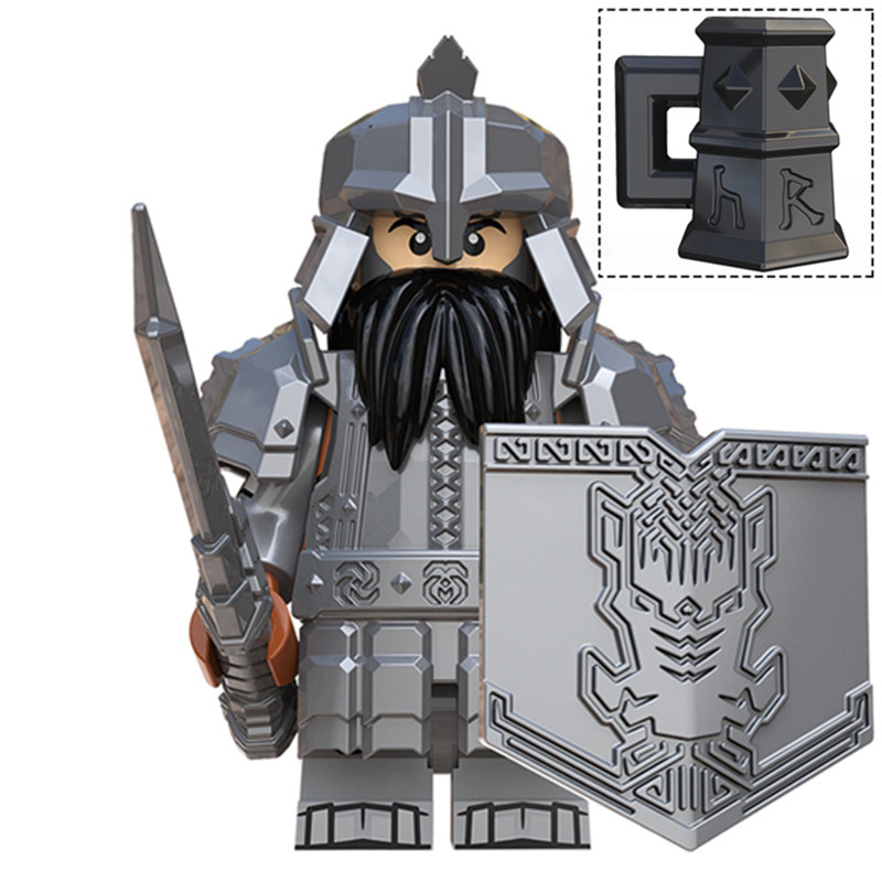 魔戒矮人铁足丹恩kt1040中古士兵战士积木人指环王塑料积木