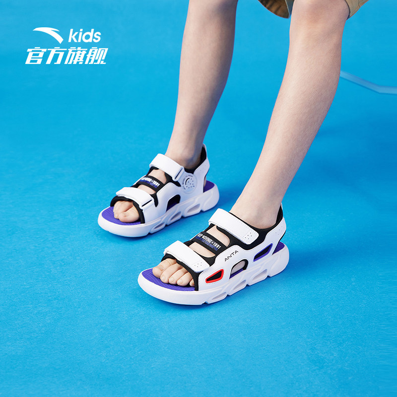 安踏儿童凉鞋2021夏季露趾防蚊科技男童中大凉鞋