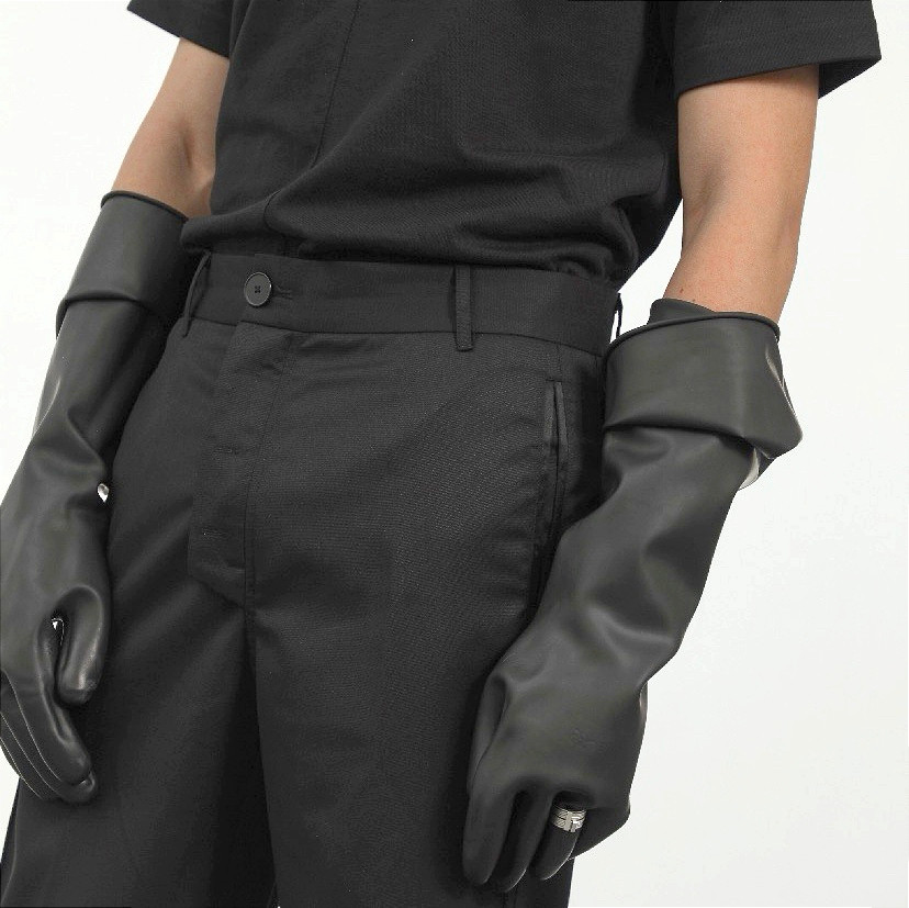 男士手套加大宽松长款乳胶latex拍照写真演出手套