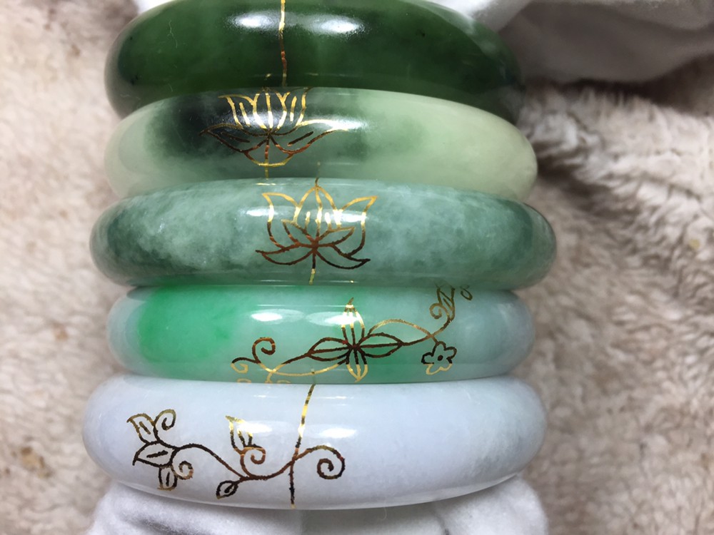 断玉玉器金银包金银镶嵌加工修补手镯断裂裂纹珠宝半成品