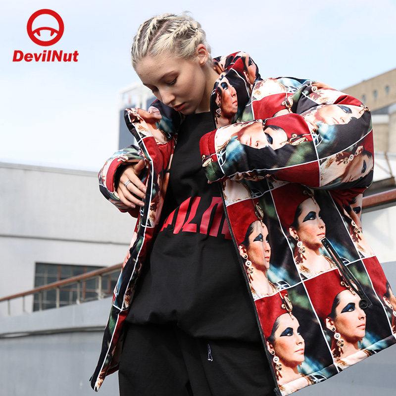 devilnut潮牌恶魔新款宽松中羽羽绒外套经典羽绒服