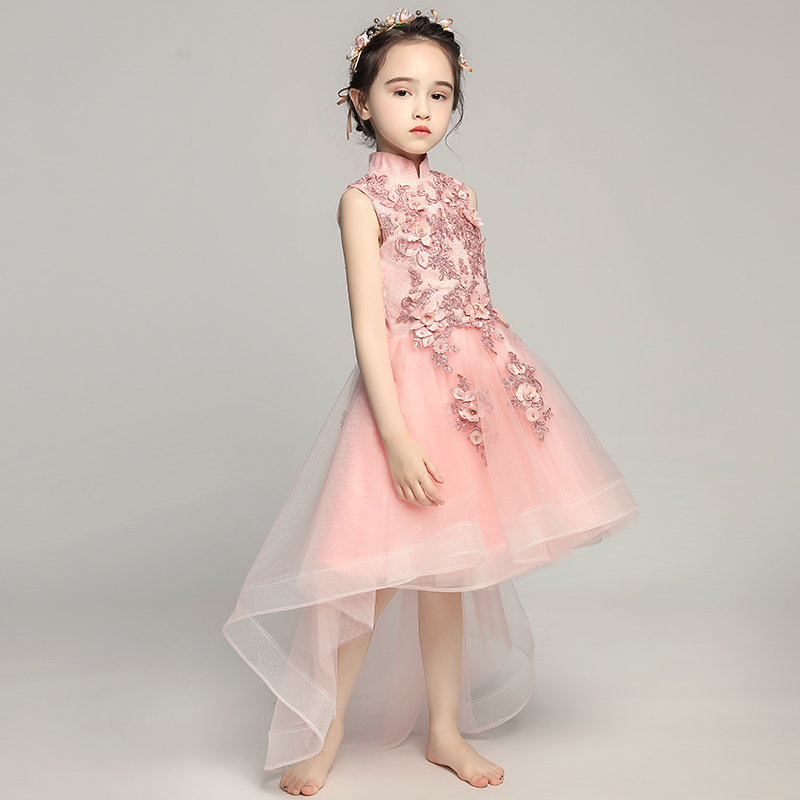 儿童晚礼服公主立领旗袍鱼尾婚纱生日小主主持人儿童礼服