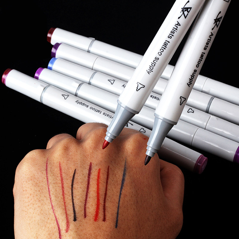 纹身记号笔纹身画笔彩绘手描笔耐擦防水不易掉上海鼎真纹身器材