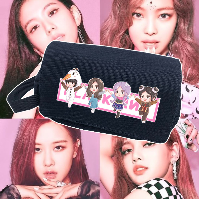 blackpink粉墨墨笔大容量lisa周边应援ins韩版文具盒笔袋