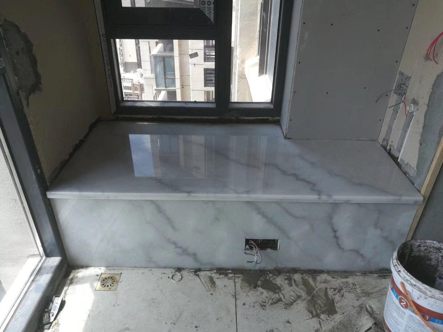 南昌白吧台桌面厨房吧台爵士大理石洗手窗台人造爵士白系列